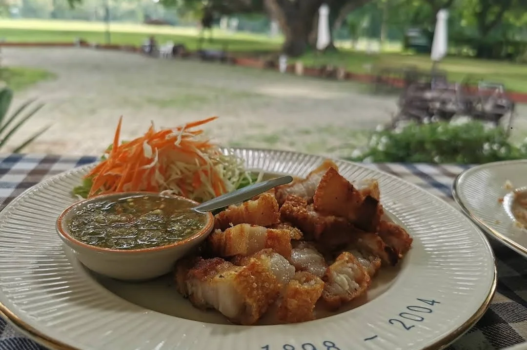 Crispy pork Thai salad at the Chiang Mai Gymkhana restaurant