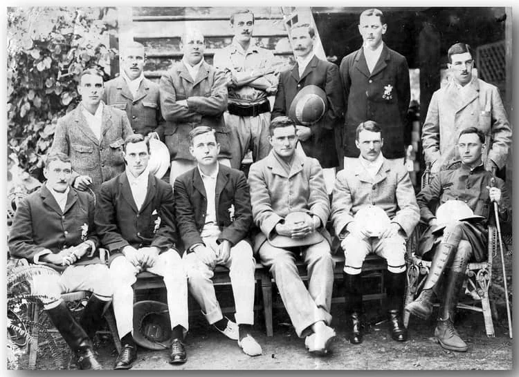 Teak foresters at Chiang Mai Gymkhana Club, 1901