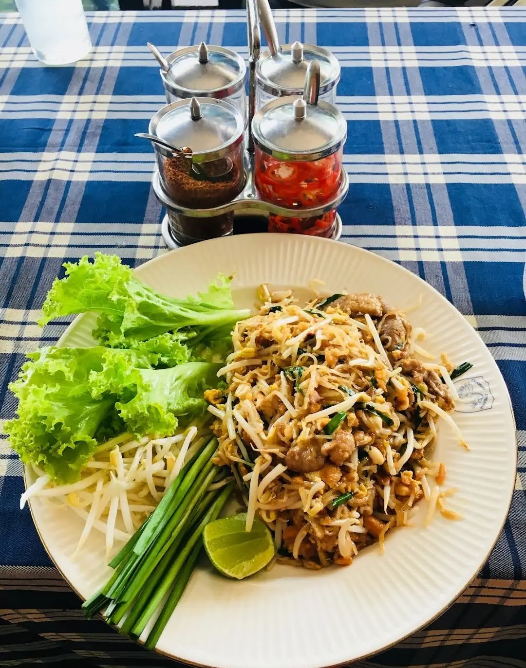 Pad Thai noodles plate at the Chiang Mai Gymkhana restaurant